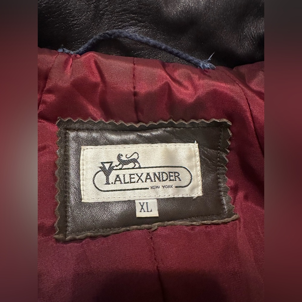 Y Alexander Vintage Brown Hooded Leather Trench Coat - Picture 4 of 14